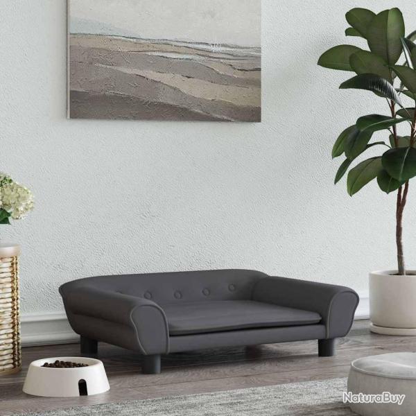 Lit pour chien gris fonc� 70x48x22 cm velours