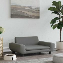 Lit pour chien gris fonc&eacute; 70x45x33 cm velours