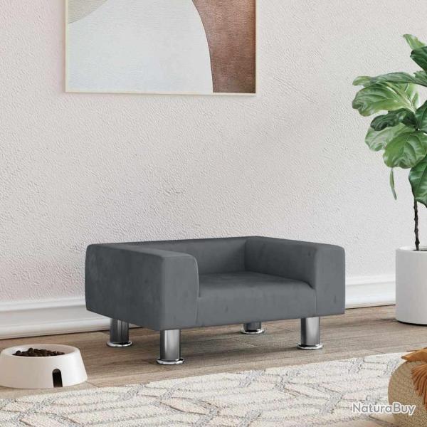 Lit pour chien gris fonc� 50x40x26,5 cm velours