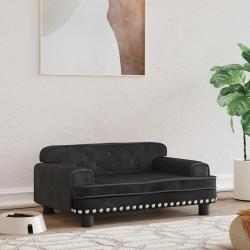Lit pour chien noir 70x45x30 cm velours