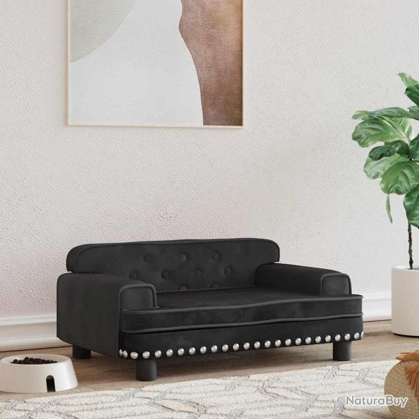 Lit pour chien noir 70x45x30 cm velours