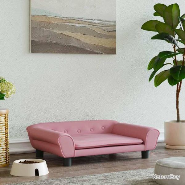 Lit pour chien rose 70x48x22 cm velours