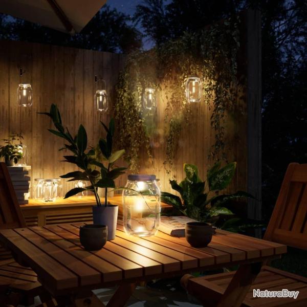 Lampe solaire en verre d'ext�rieur 12 pcs blanc chaud