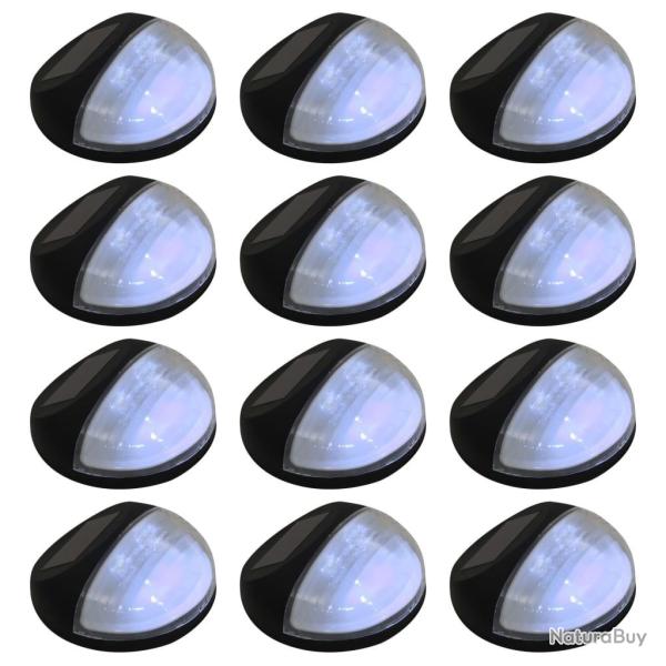Lampe solaire murale � LED d'ext�rieur 12 pcs Rond Noir