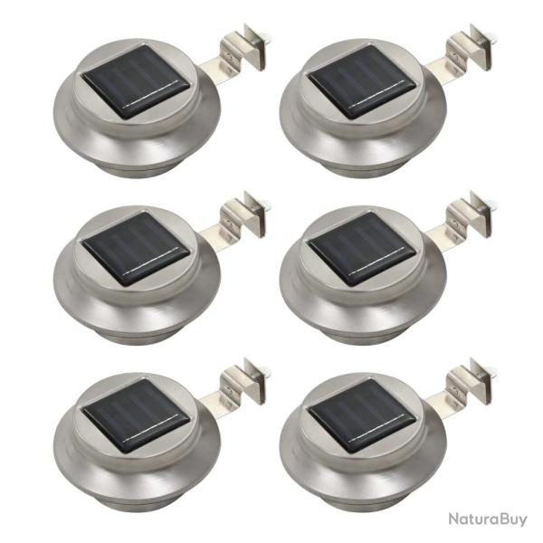 Lampe solaire � LED ronde d'ext�rieur 6 pcs 12 cm Blanc