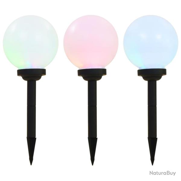 Lampe LED sph�rique solaire d'ext�rieur 3 pcs 20 cm RVB alsavelo