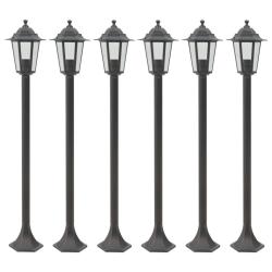 Lampe de jardin &agrave; piquet 6 pcs E27 110 cm Aluminium Bronze alsavelo