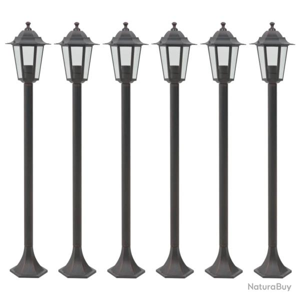 Lampe de jardin � piquet 6 pcs E27 110 cm Aluminium Bronze alsavelo
