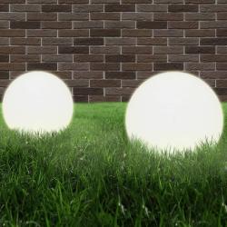Lampe &agrave; LED sous forme de boule 2 pcs Sph&eacute;rique 40 cm PMMA