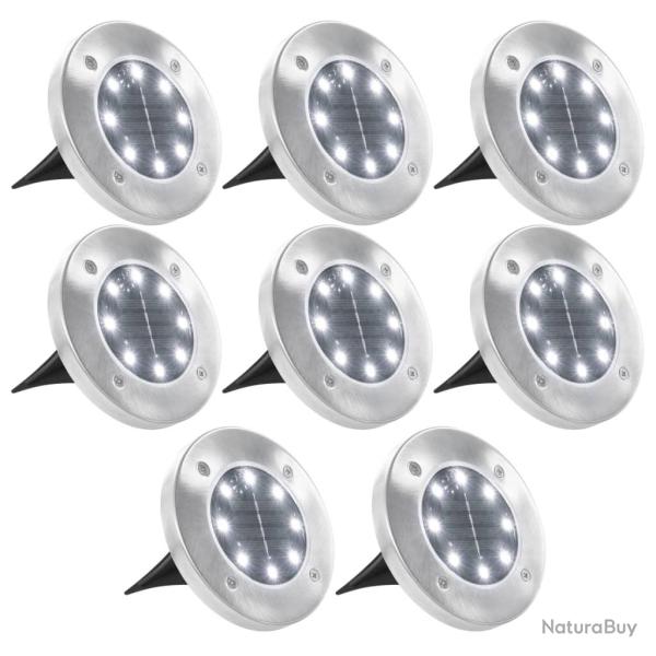 Lampe solaire au sol 8 pcs Lumi�res LED blanches