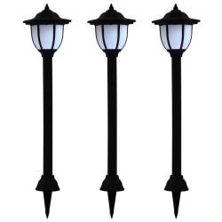 Lampe solaire &agrave; LED d'ext&eacute;rieur 3 pcs Noir