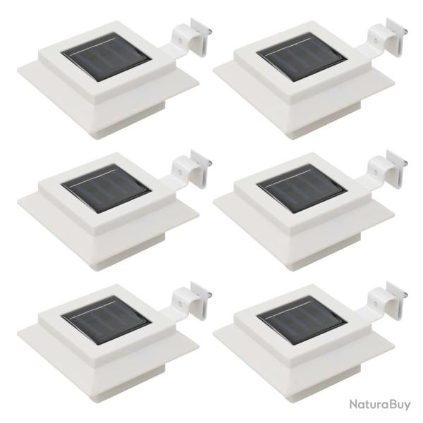 Lampe solaire � LED carr�e d'ext�rieur 6 pcs 12 cm Blanc