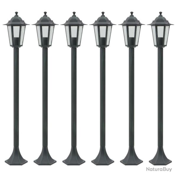 Lampe de jardin � piquet 6 pcs E27 110 cm Aluminium Vert fonc�