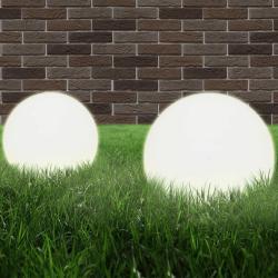Lampe &agrave; LED sous forme de boule 2 pcs Sph&eacute;rique 25 cm PMMA