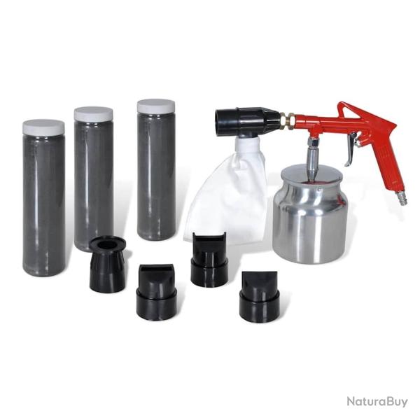 Kit de sableuse � air 3 bouteilles de sable et 4 buses incluses