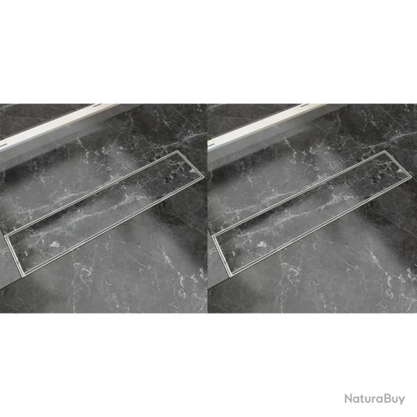 Drain de douche lin�aire 2 pcs 530 x 140 mm Acier inoxydable alsavelo