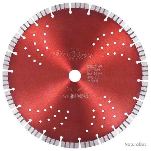 Disque de coupe diamant� avec turbo et trous Acier 300 mm
