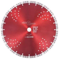 Disque de coupe diamant&eacute; avec turbo et trous Acier 350 mm