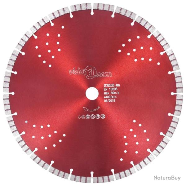 Disque de coupe diamant� avec turbo et trous Acier 350 mm