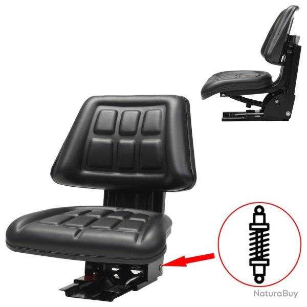 Si�ge de tracteur avec suspension Noir