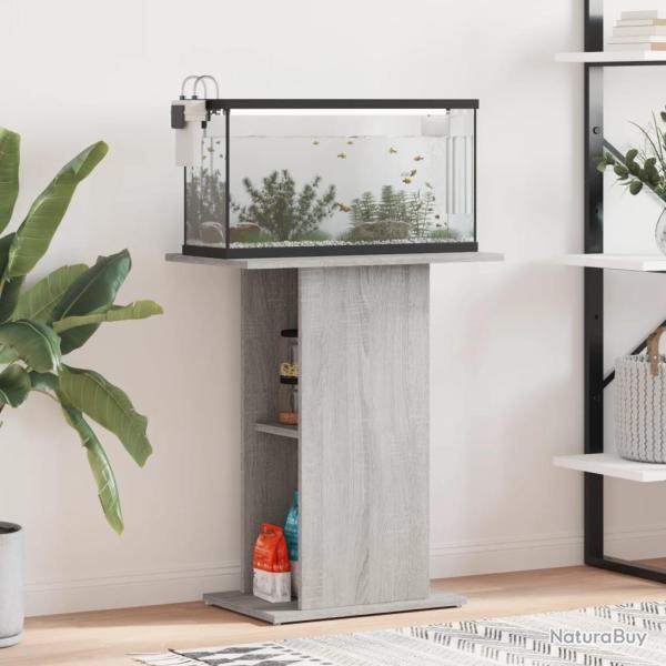 Support d'aquarium sonoma gris 60,5x36x72,5cm bois d'ingnierie alsavelo