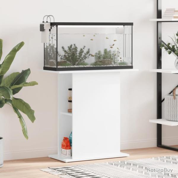 Support d'aquarium blanc brillant 75x36x72,5 cm bois ingnierie alsavelo