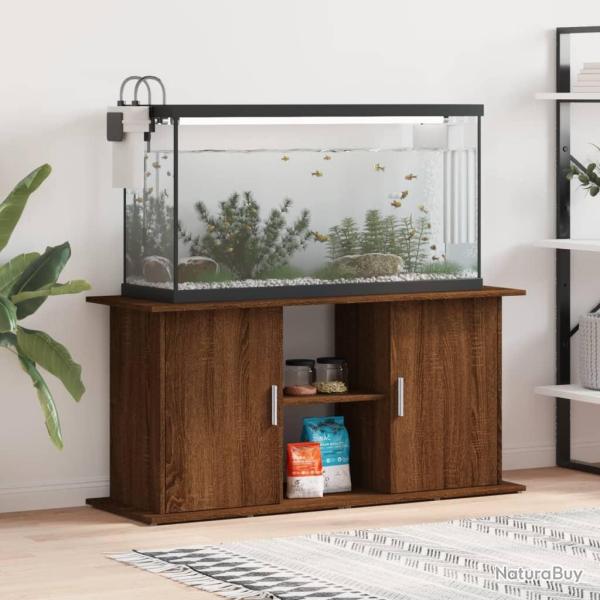 Support d'aquarium chne marron 121x41x58 cm bois d'ingnierie alsavelo