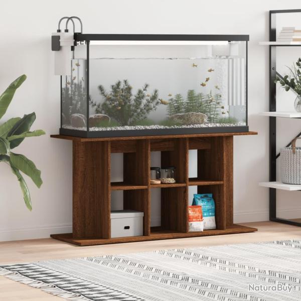 Support d'aquarium chne marron 120x40x60 cm bois d'ingnierie alsavelo