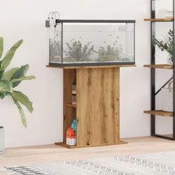 Support d'aquarium ch&ecirc;ne artisanal 36x75x72,5cm bois ing&eacute;nierie