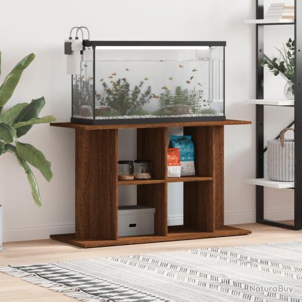 Support d'aquarium chne marron 100x40x60 cm bois d'ingnierie alsavelo