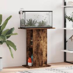 Support d'aquarium ch&ecirc;ne fum&eacute; 60,5x36x72,5 cm bois d'ing&eacute;nierie