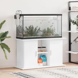 Support pour aquarium blanc 101x41x58 cm bois d'ing&eacute;nierie alsavelo