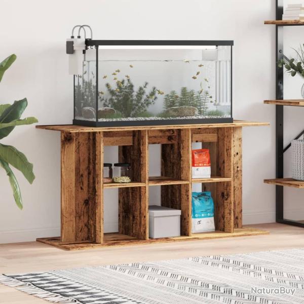 Support pour aquarium vieux bois 120x40x60 cm bois d'ingnierie alsavelo