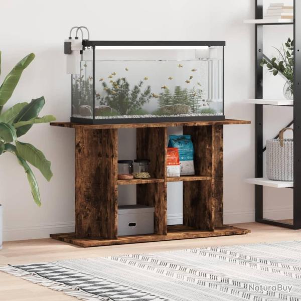 Support pour aquarium chne fum 100x40x60 cm bois d'ingnierie alsavelo