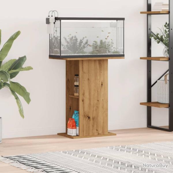 Support pour aquarium ch�ne artisanal 36x60,5x72,5 cm