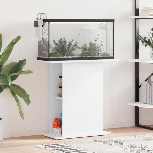 Support pour aquarium blanc 75x36x72,5 cm bois d'ingnierie alsavelo