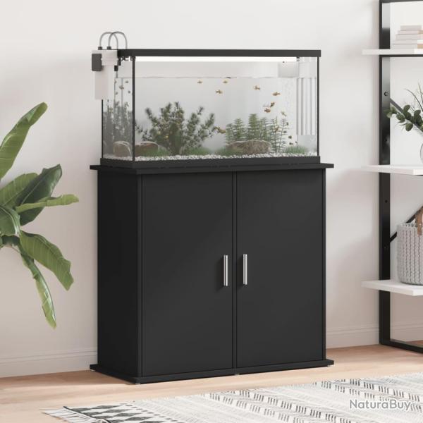 Support pour aquarium noir 81x36x73 cm bois d'ingnierie alsavelo
