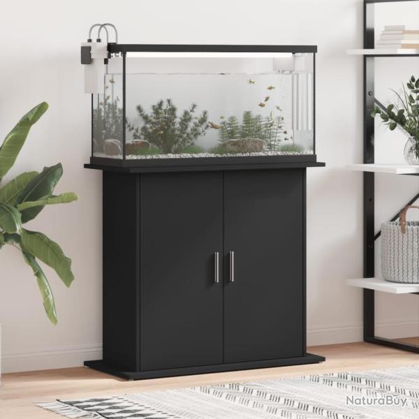 Support pour aquarium noir 81x36x73 cm bois d'ingnierie alsavelo