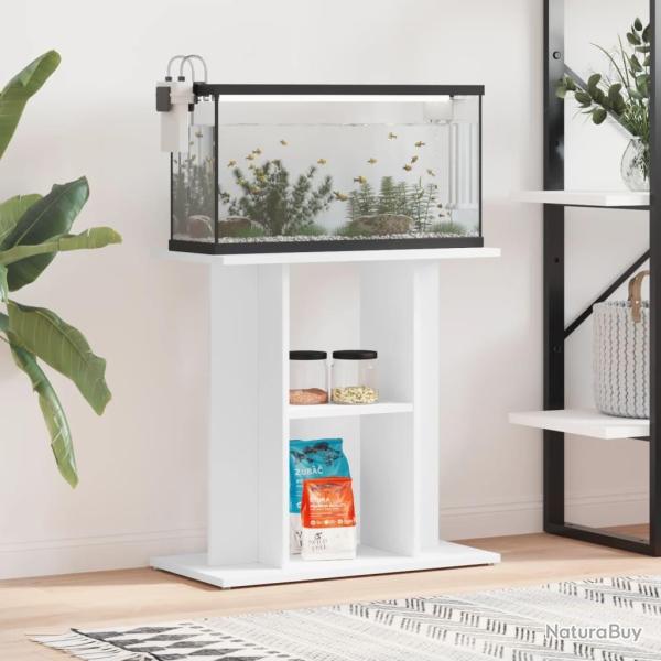 Support pour aquarium blanc 60x30x60 cm bois d'ingnierie alsavelo