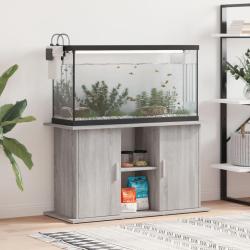 Support pour aquarium sonoma gris 101x41x58cm bois d'ing&eacute;nierie