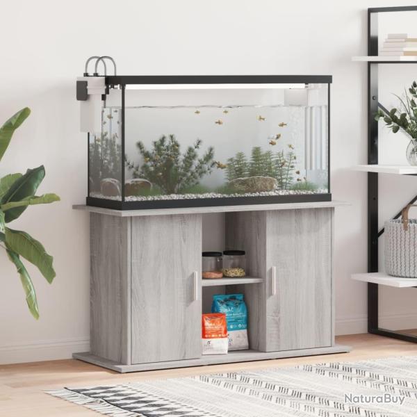 Support pour aquarium sonoma gris 101x41x58cm bois d'ingnierie alsavelo