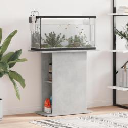 Support pour aquarium gris b&eacute;ton 75x36x72,5cm bois d'ing&eacute;nierie
