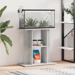 Support pour aquarium gris b&eacute;ton 60x30x60 cm bois d'ing&eacute;nierie