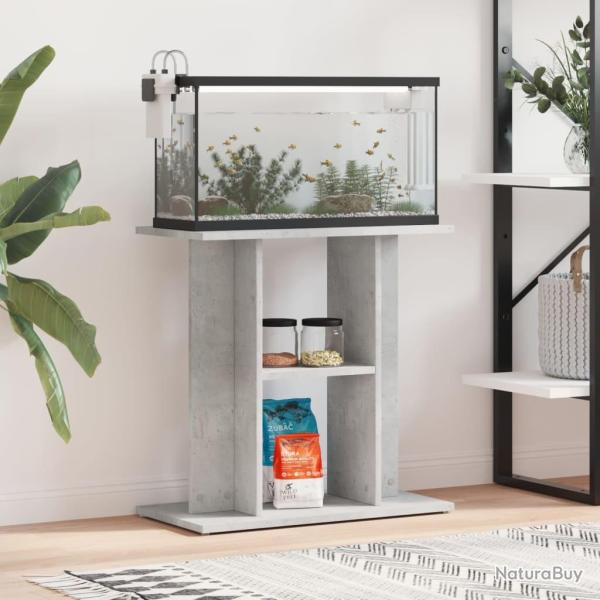 Support pour aquarium gris bton 60x30x60 cm bois d'ingnierie alsavelo
