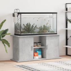 Support pour aquarium gris b&eacute;ton 121x41x58 cm bois d'ing&eacute;nierie