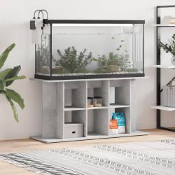 Support pour aquarium gris b&eacute;ton 120x40x60 cm bois d'ing&eacute;nierie