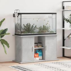 Support pour aquarium gris b&eacute;ton 101x41x58 cm bois d'ing&eacute;nierie