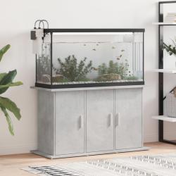 Support pour aquarium gris b&eacute;ton 101x41x58 cm bois d'ing&eacute;nierie