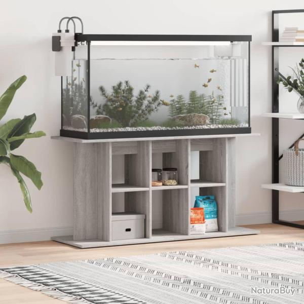 Support pour aquarium sonoma gris 120x40x60cm bois d'ingnierie alsavelo