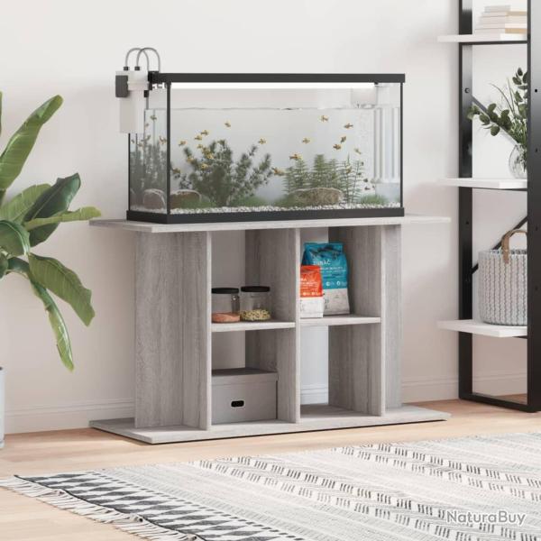 Support pour aquarium sonoma gris 100x40x60cm bois d'ingnierie alsavelo